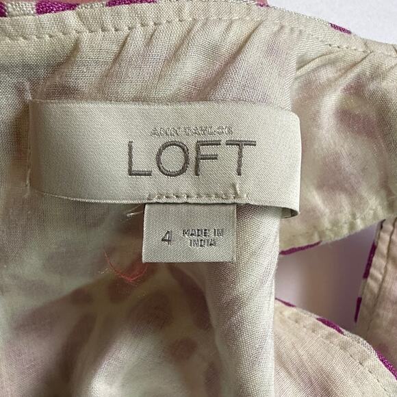 Ann Taylor LOFT Linen Geometric Print Shift Dress Multicolor Size 4 - Picture 11 of 12